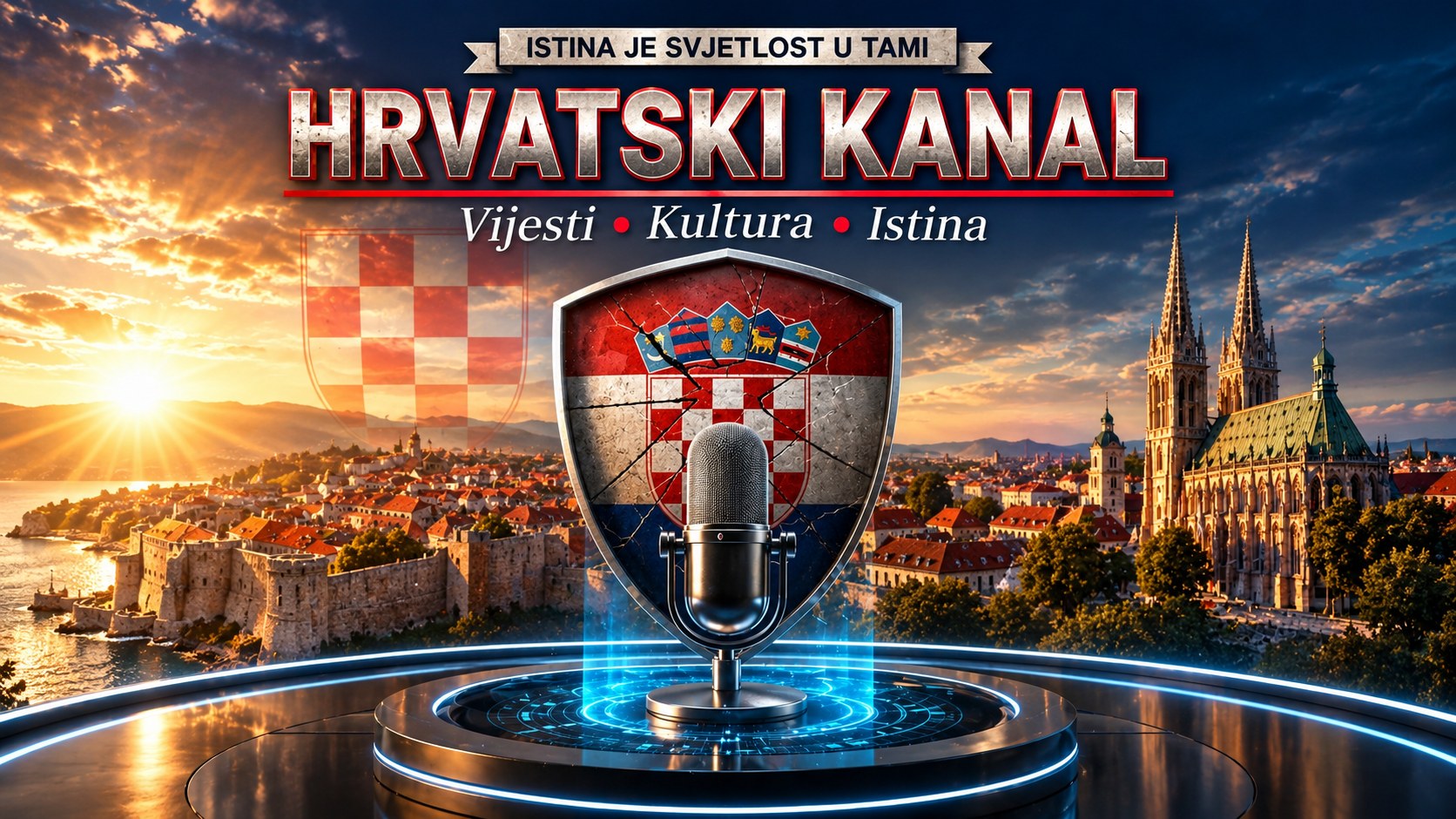 Hrvatski Kanal. Istina je svjetlost u tami. Vijesti · Kultura · Istina.